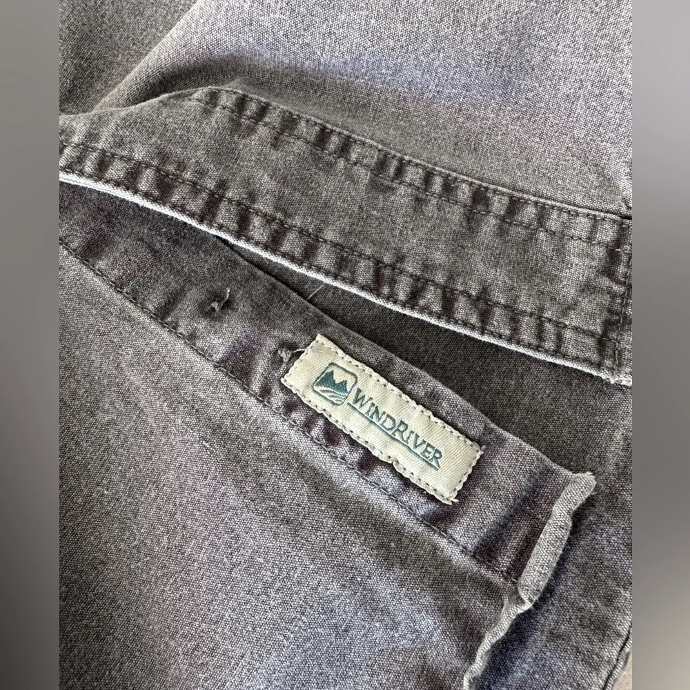 Windriver Denim Collared Button Down Shirt - Purplish Grey - Size XL - Picture 6 of 8